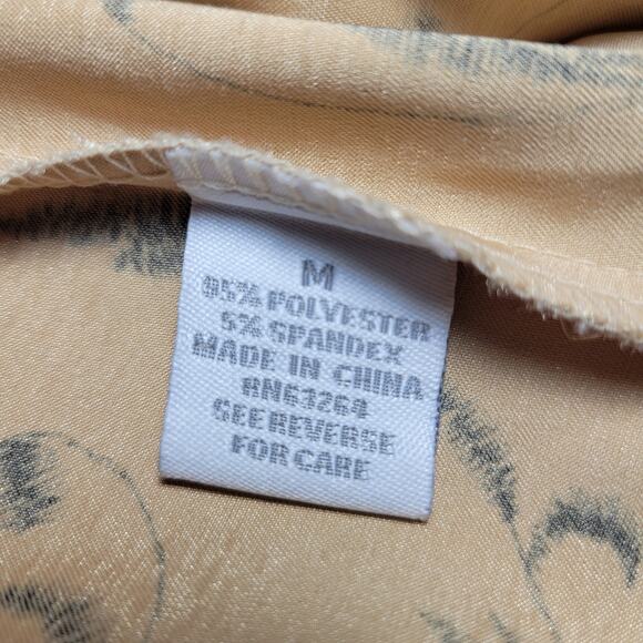 Dressbarn Satin Gold and Black Button Up Blouse, M - Picture 6 of 9